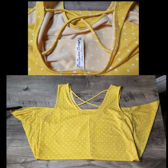 Per Seption Concept Women yellow polka dot tank type Top Shirt Size XL - Picture 4 of 4